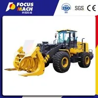 5-ton Wheel Loader With Log Grapple For Wood Handling / Timber Loading
